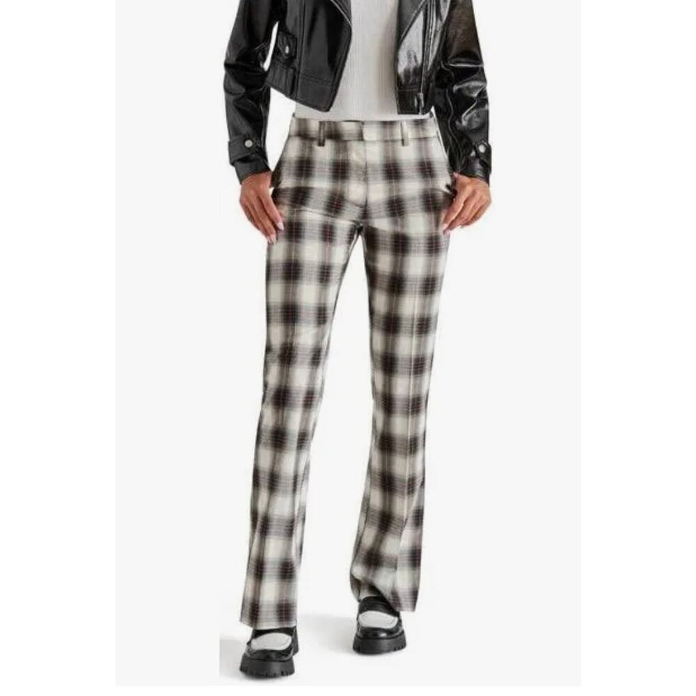Steve Madden Black and White Plaid Cropped Pants